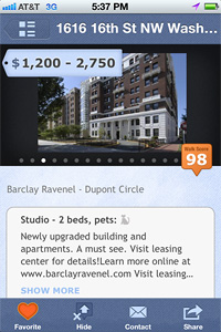 screen shot of rental details and photos