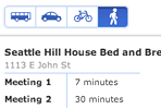 transit mode buttons on the Transit Time API demo