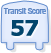 Transit Score badge for public transit coverage of an area