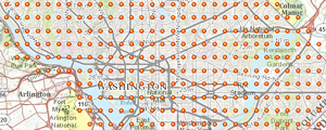 view of Walk Score shape file overlaid on ArchGIS